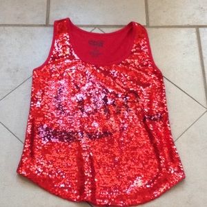 COCA-COLA Sequin Tank Top.   Sz S